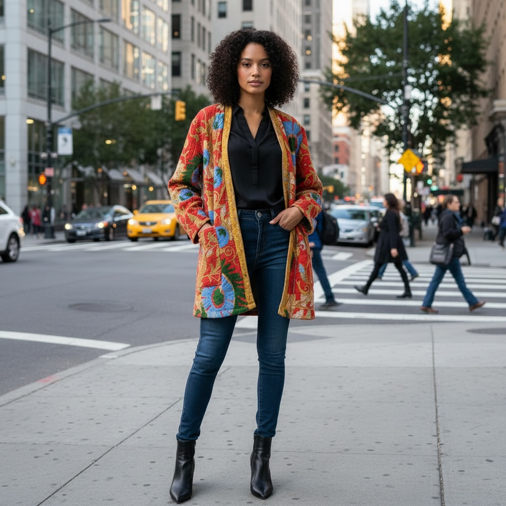 Giacca Kimono Ricamata Varanasi