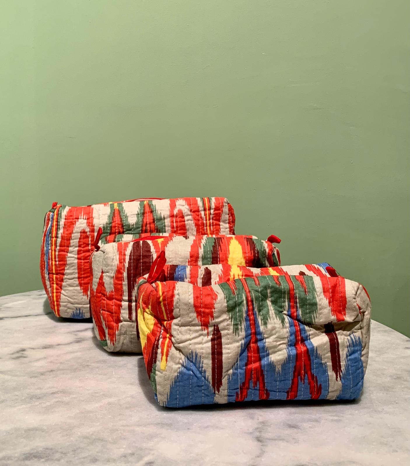 Trousse de maquillage en coton imprimé Amélie