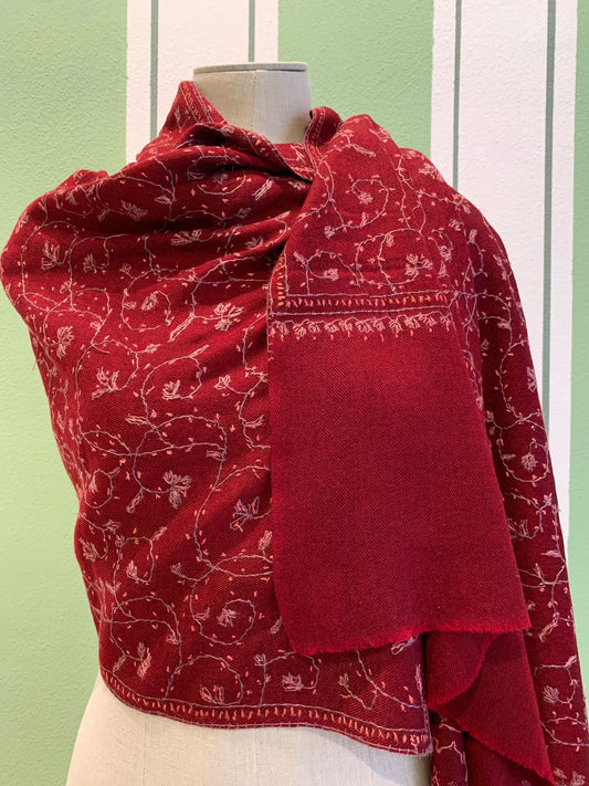 Sciarpa Pashmina Cashmere Ricamata