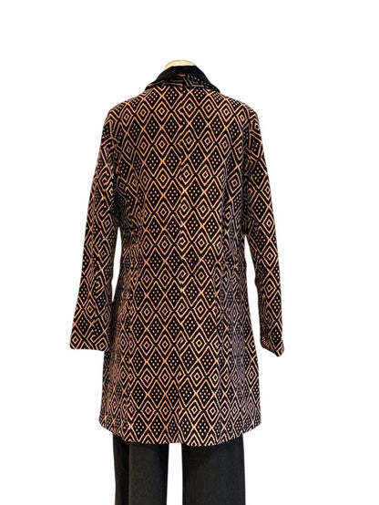 Printed Velvet Long Jacket