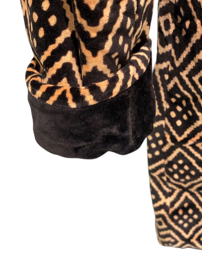 Printed Velvet Long Jacket