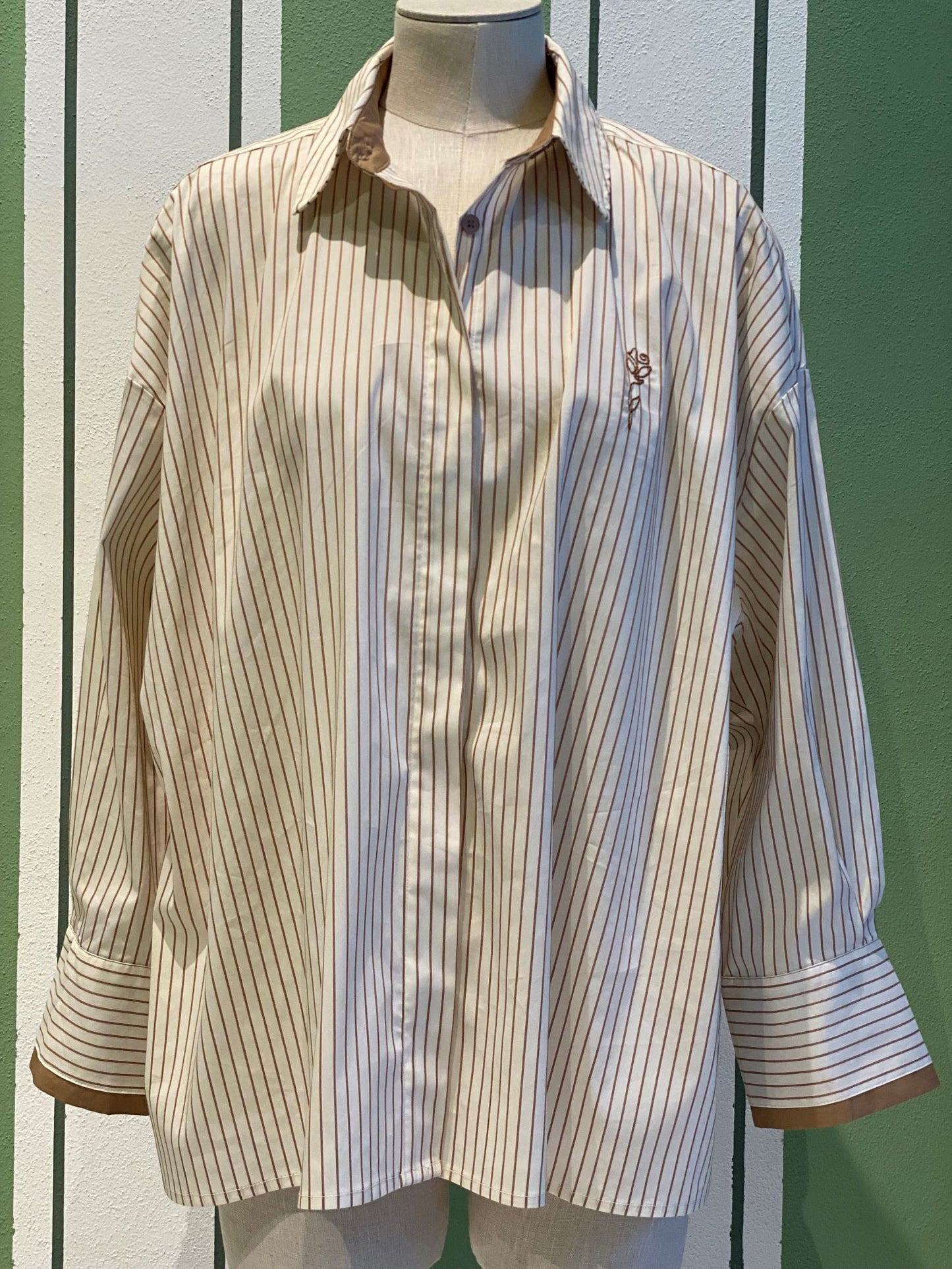 Milano Shirt Beige Stripes