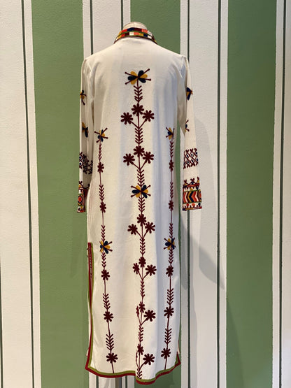 Kaftan Dress with Placed Embroidery