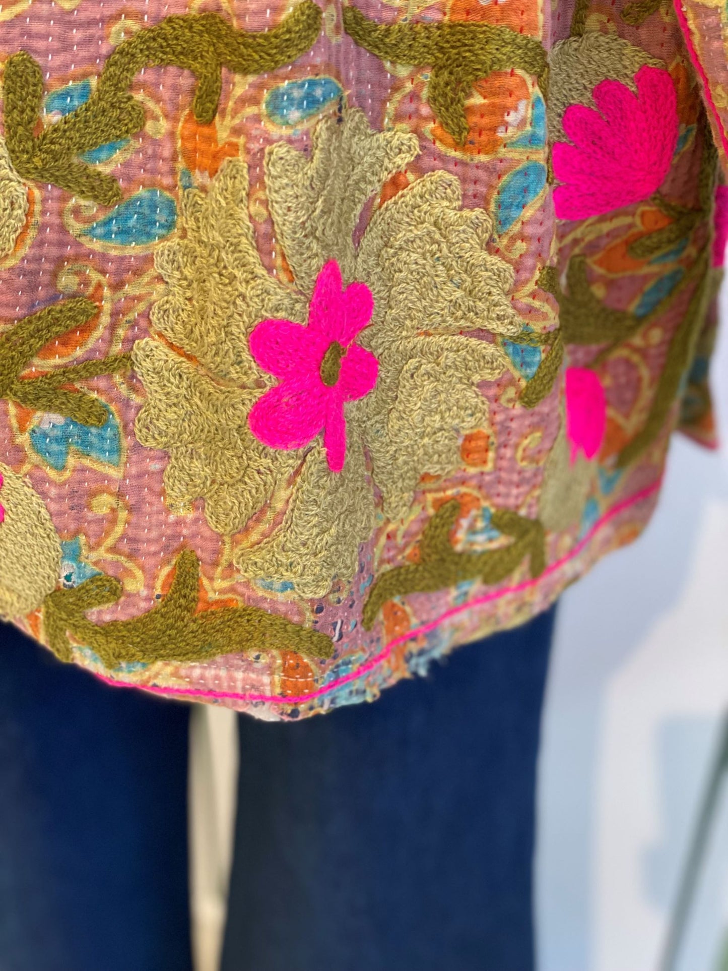 Veste kimono brodée Varanasi