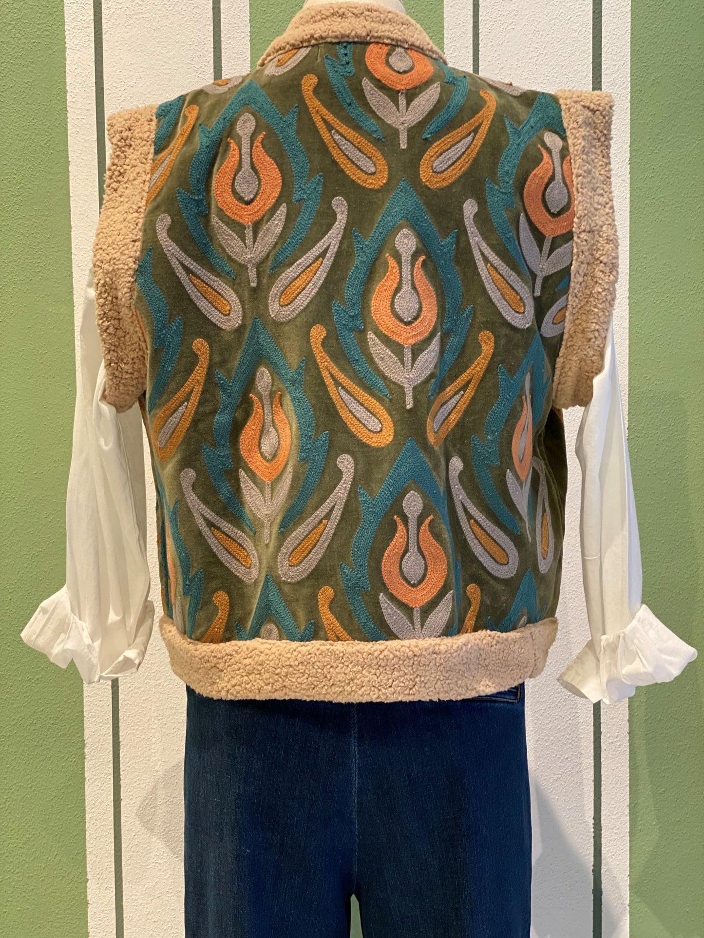 Velvet Vest with Embroidery