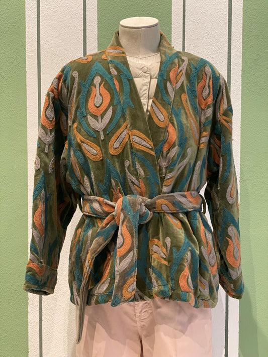 Velvet Kimono with Embroidery