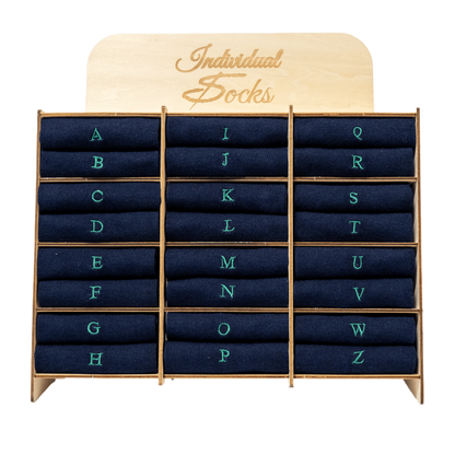 Calze Iniziali Ricamate Verde