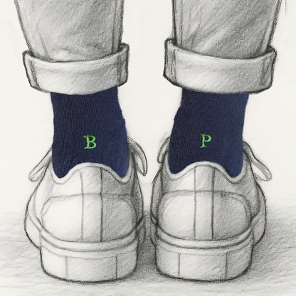 Calze Iniziali Ricamate Verde